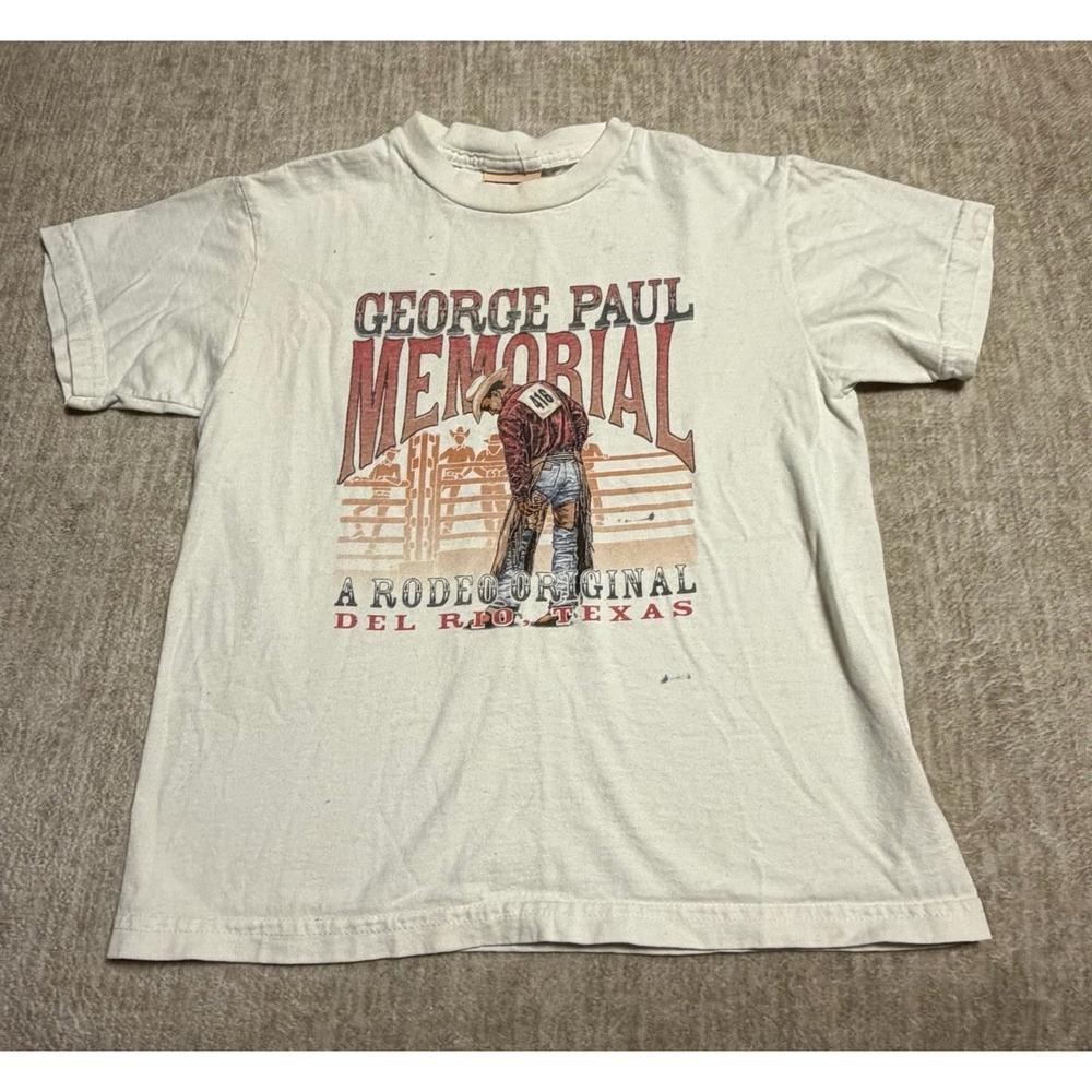 Vintage‎ George Paul Memorial Rodeo Del Rio TX Super Bull Youth T Shirt
